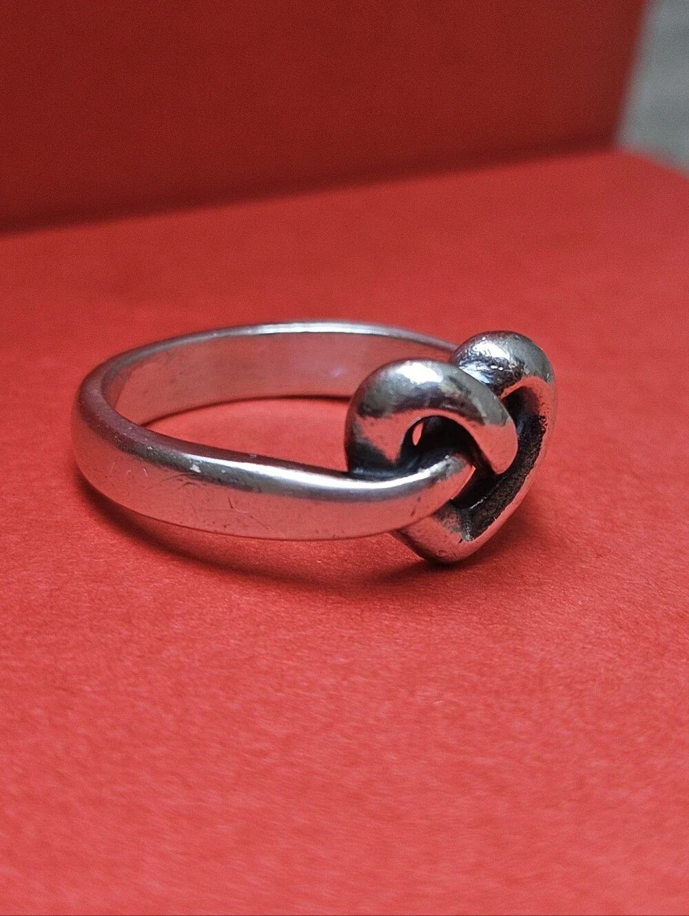 James Avery Retired Sterling Silver Heart Knot Ring Size 8